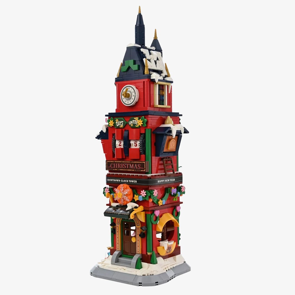 Toy Shop Christmas Clock Tower Brick Building Set Gift XM15905