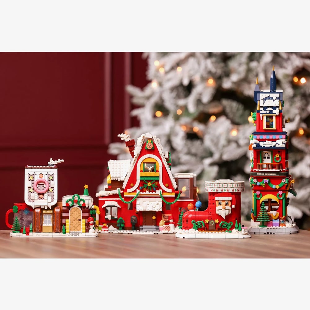 Toy Shop Christmas Clock Tower Brick Building Set Gift XM15905