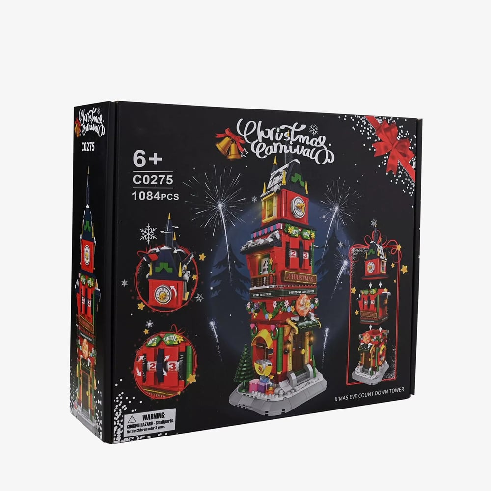 Toy Shop Christmas Clock Tower Brick Building Set Gift XM15905