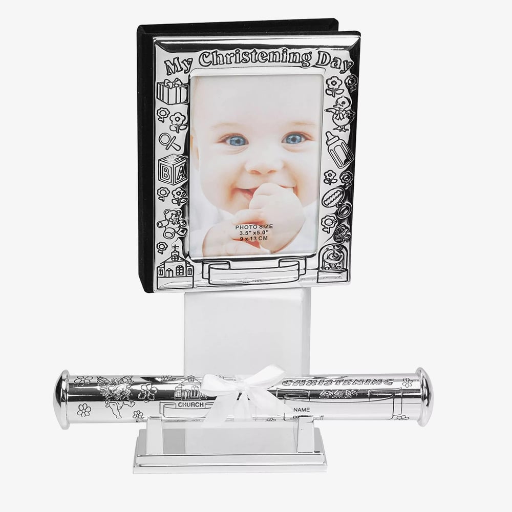 Celebrations My Christening Day Album & Certificate Stand Gift 8887CH