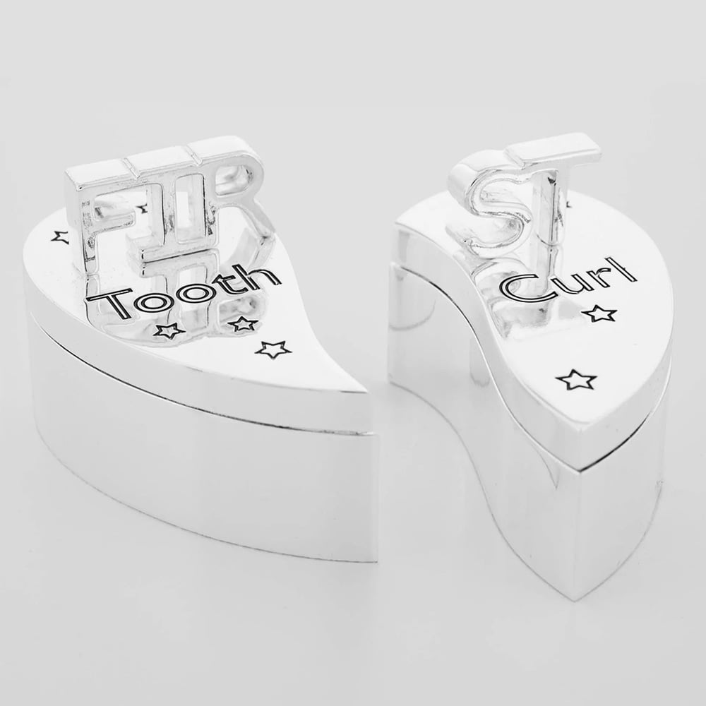 Celebrations Silver Plated First Tooth First Curl Boxes Gift CG140