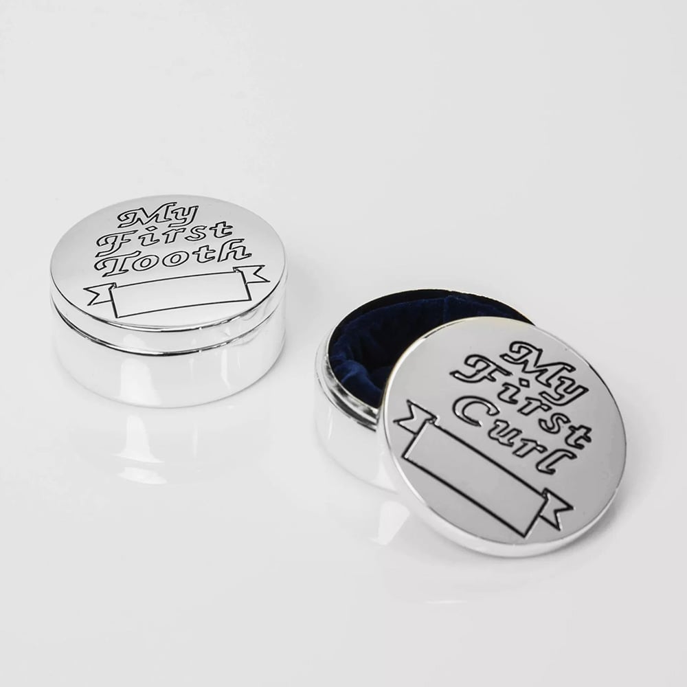 Celebrations Silver Plated First Tooth & First Curl Boxes Gift 6312TC