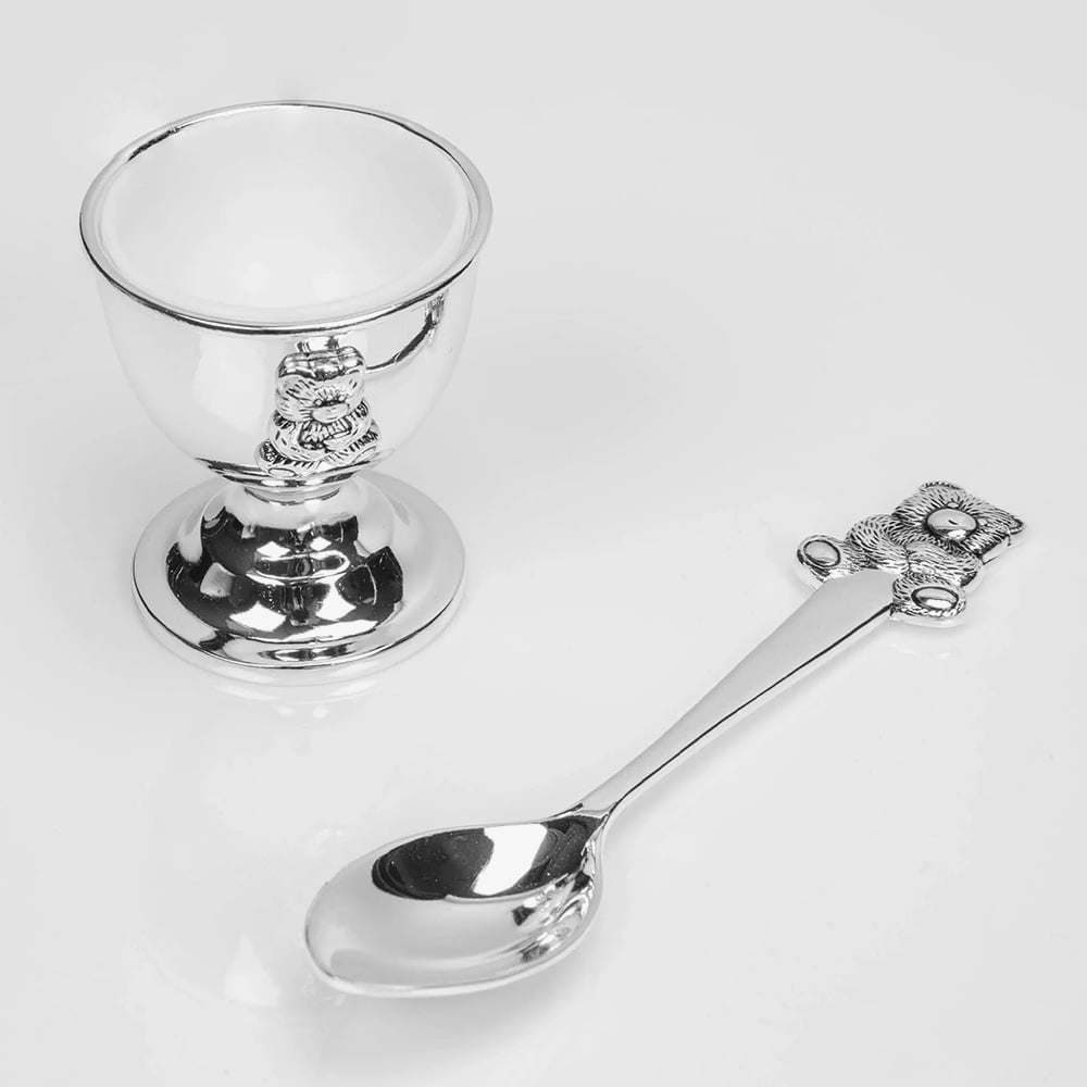 Celebrations Silver Plated Teddy Egg And Spoon Set 6305NT