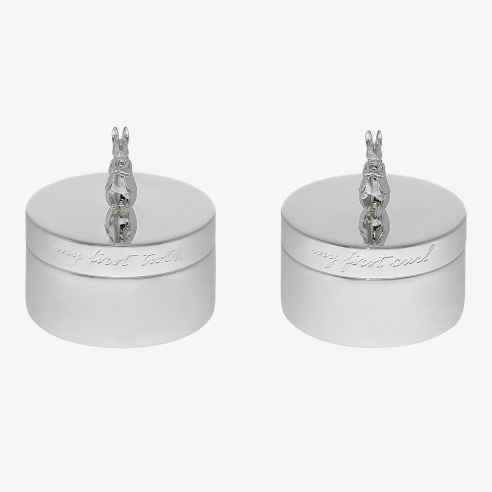 Peter Rabbit Silver Plated First Tooth And Curl Trinket Box A32329