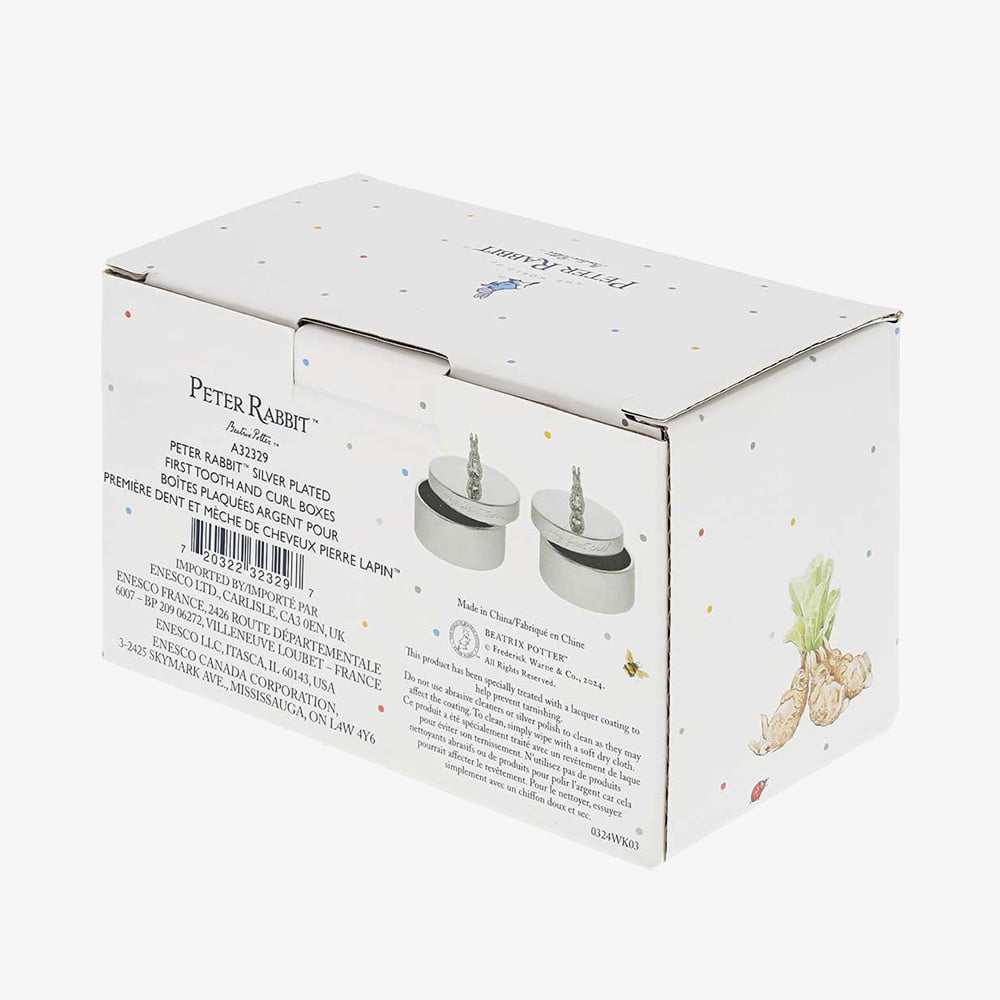 Peter Rabbit Silver Plated First Tooth And Curl Trinket Box A32329