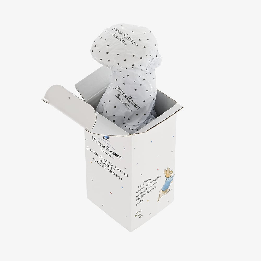 Peter Rabbit Silver Plated Baby Rattle Gift A32350