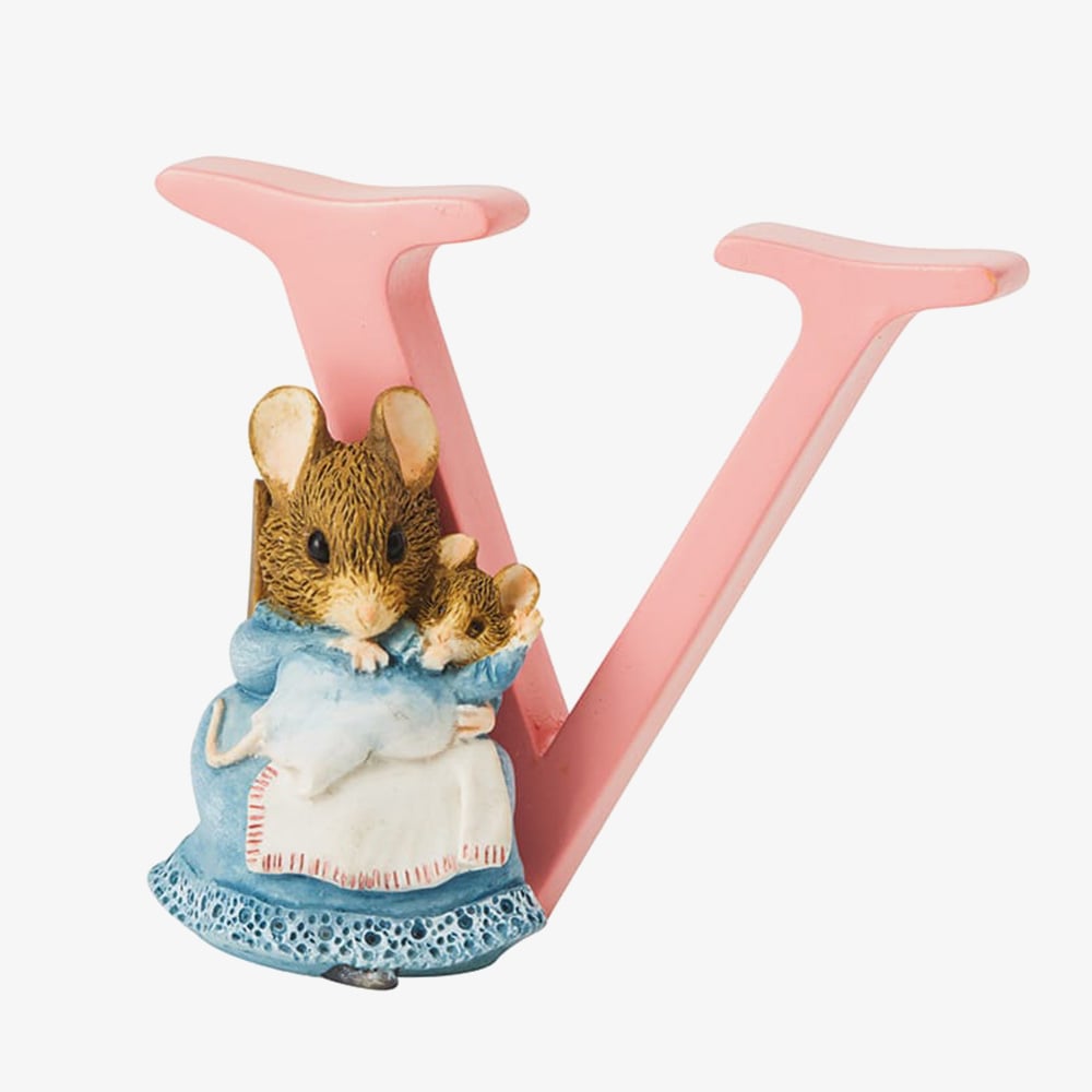 Peter Rabbit Decorative Hunca Munca &amp; Baby Letter V A5014