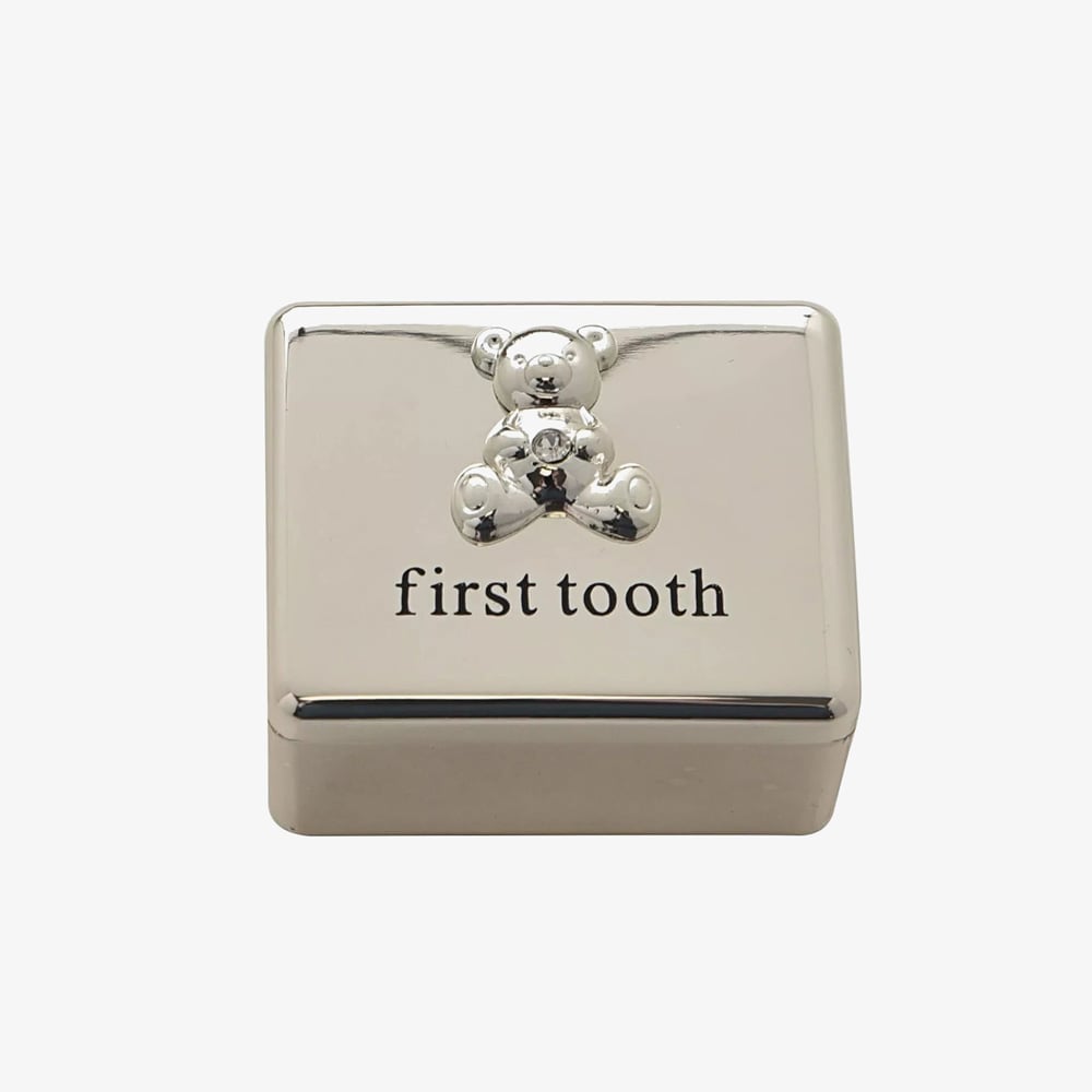 Bambino Silver Plated Teddy Bear 1st Tooth Box Gift CG862