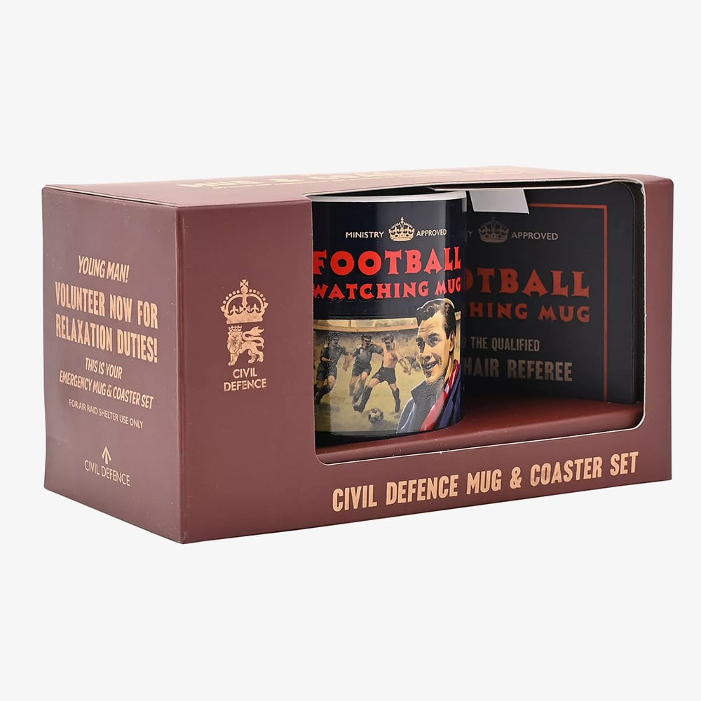 Harvey Makin Football Watching Mug And Coaster Set HM2529