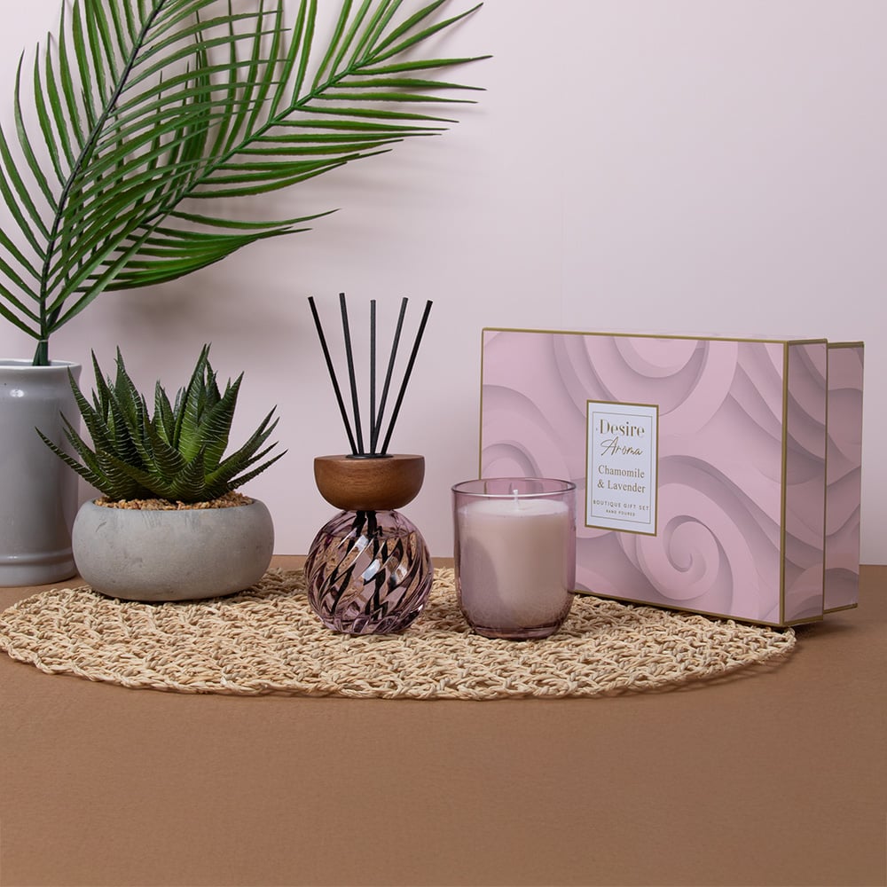Desire Aroma Chamomile Lavender Diffuser Candle Set LP76471A