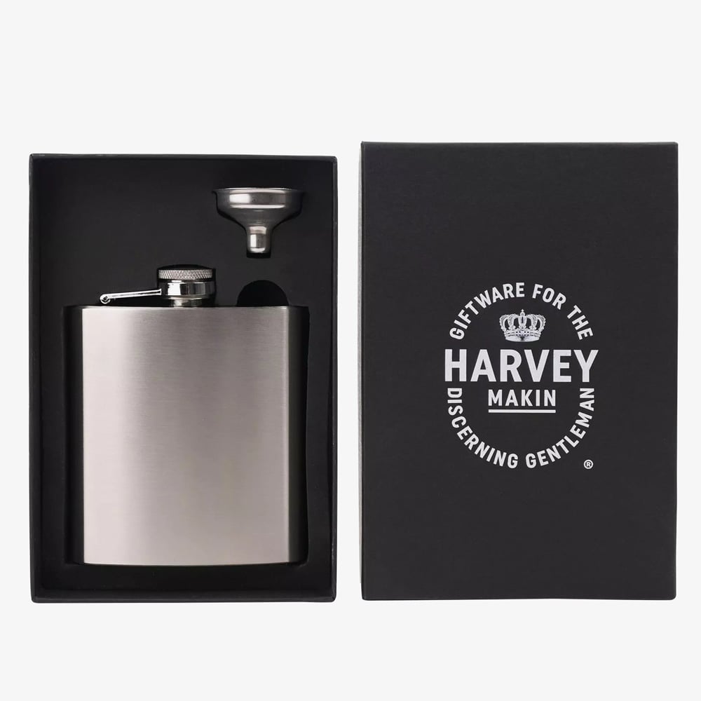Harvey Makin Ss 6Oz Hip Flask Gift HM2475