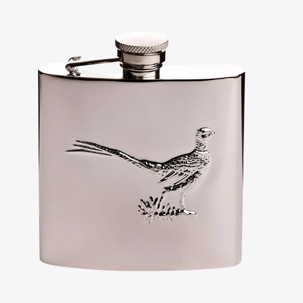 Harvey Makin Classic Metal Pheasant Hip Flask HM2757