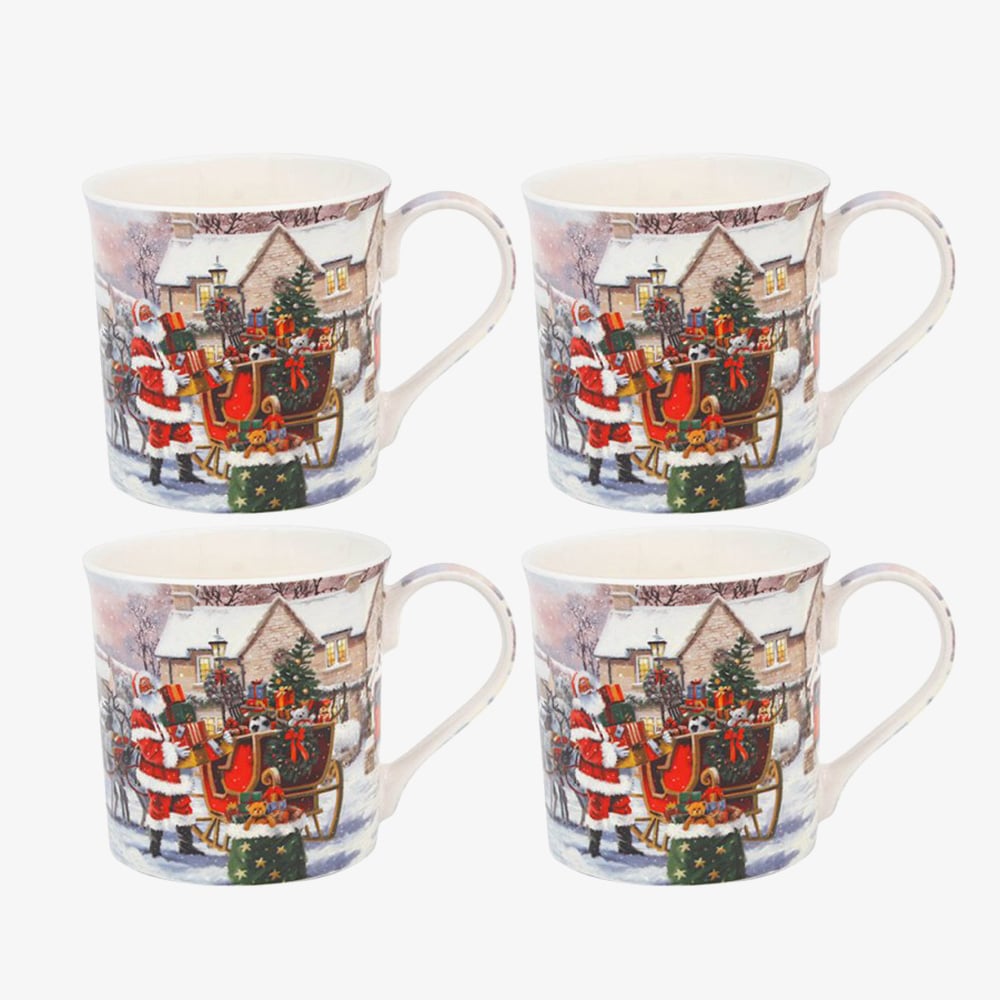 Christmas Santa 4 Piece Mug Set LP55044
