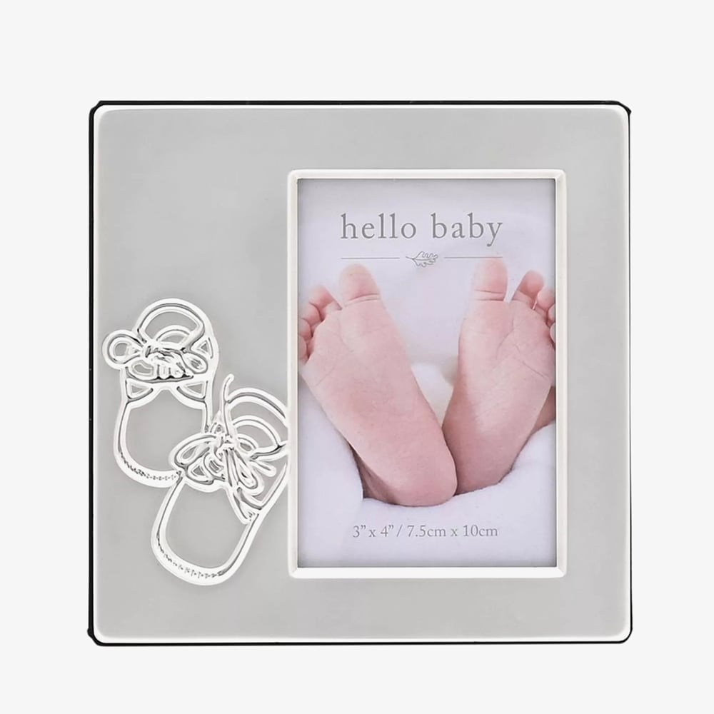 Hello Baby Silver Plated Booties Icon Photo Frame CG2021