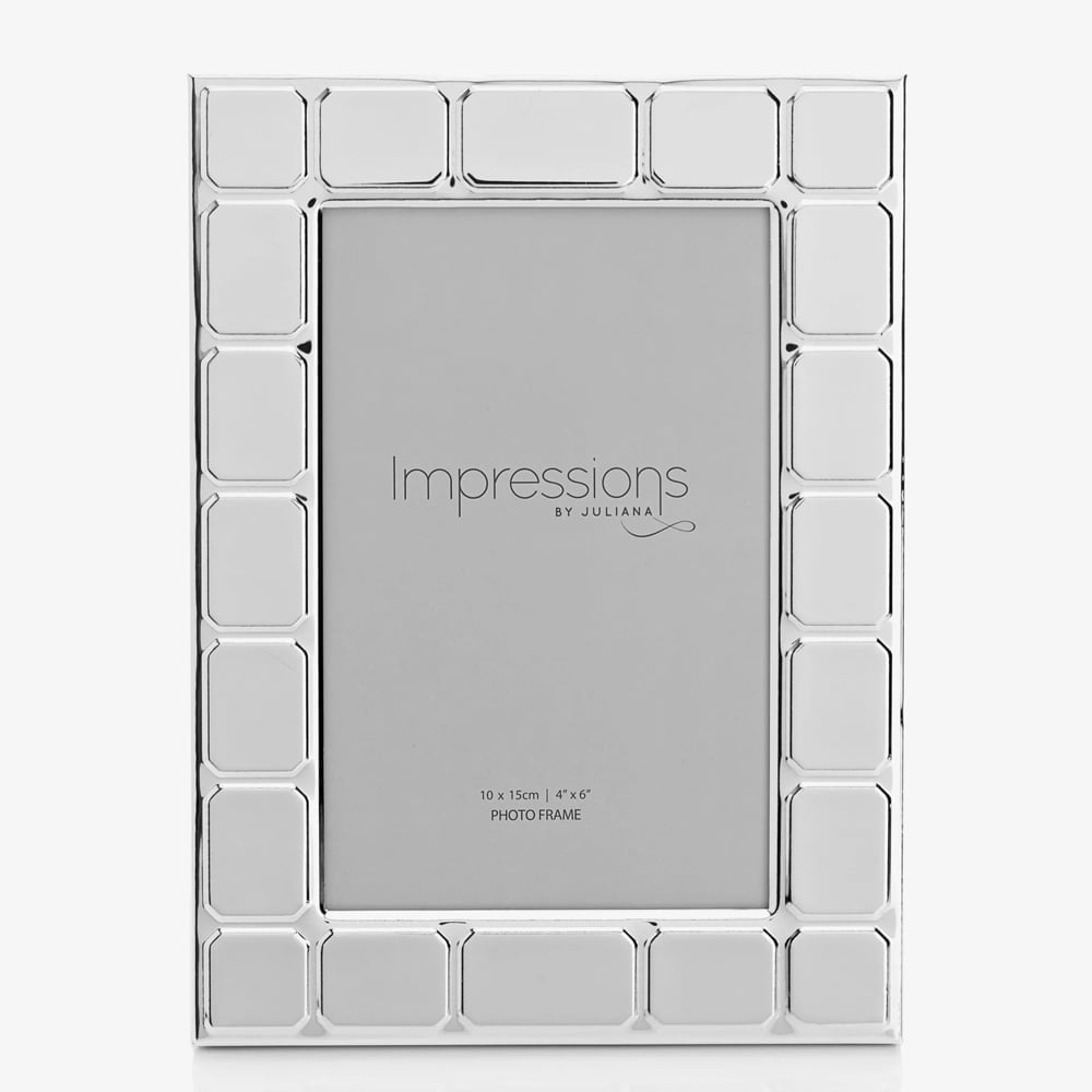 Impressions Silver Plated Tile Pattern 4x6 Photo Frame FS21446