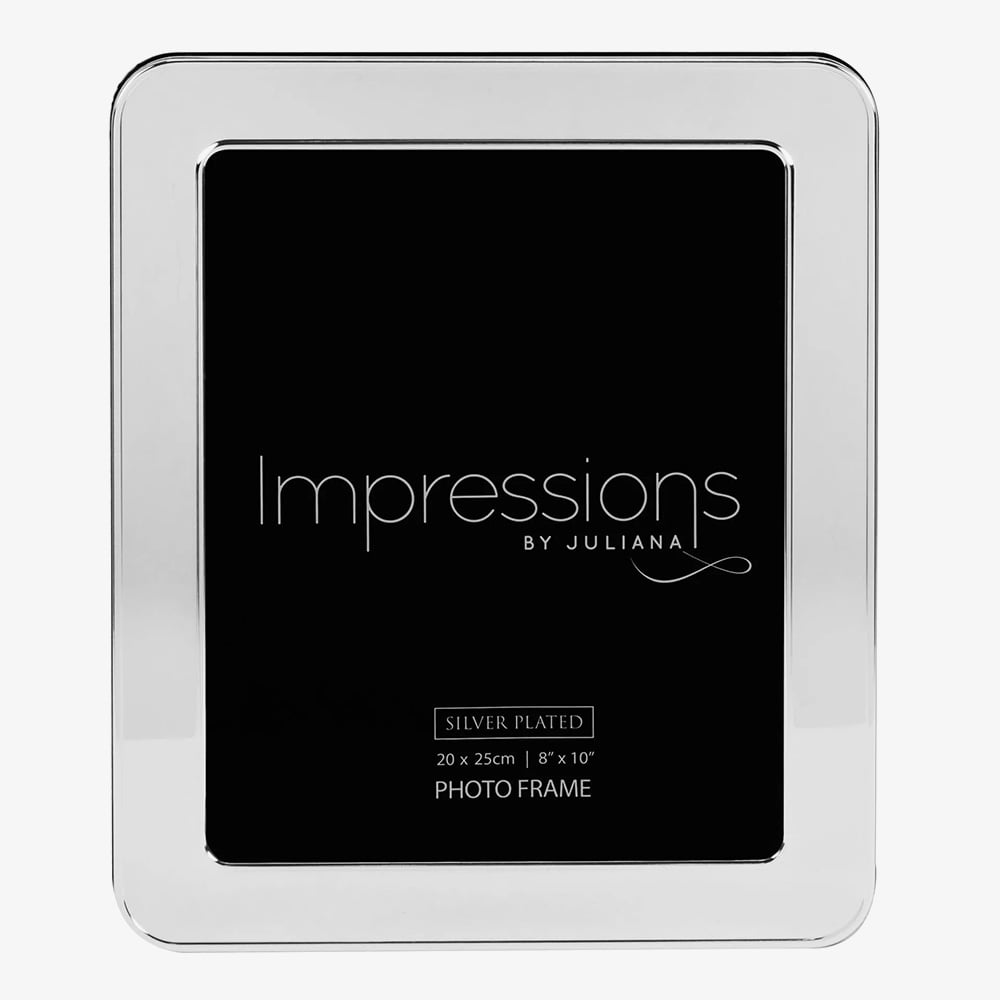 Impressions Shiny Silver Plated Round Edge 8x10 Inch Photo Frame FS104180