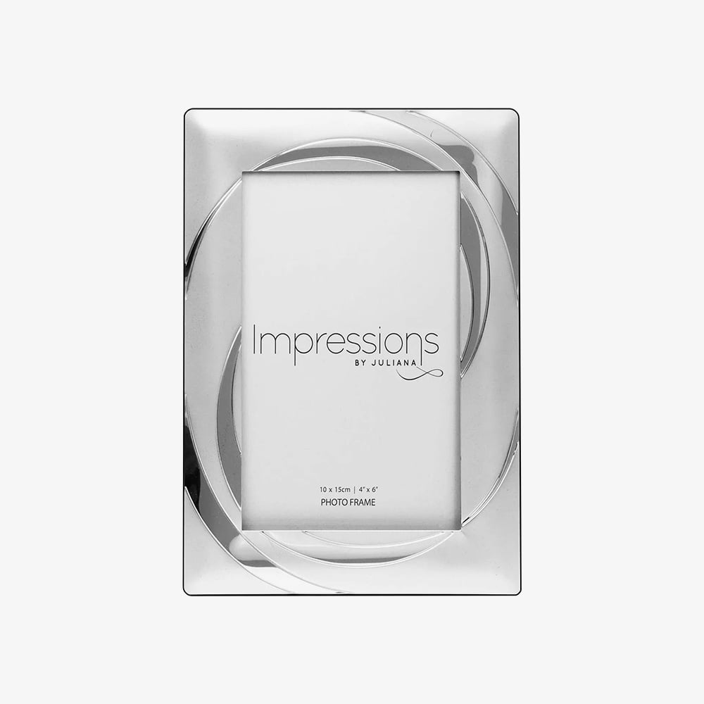 Impressions Silver Plated Two Tone Swirl Pattern 4x6 Inch Photo Frame FS100746