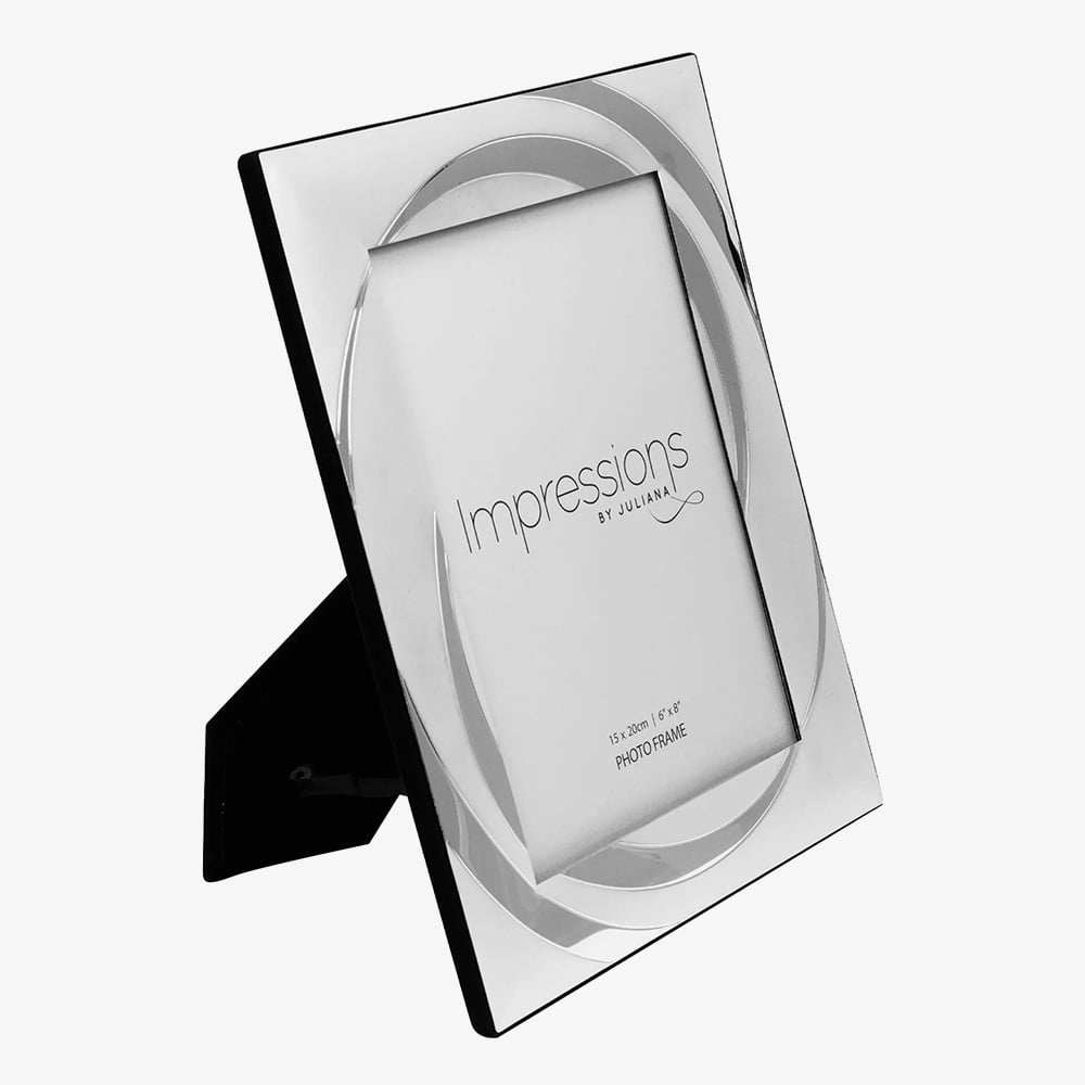 Impressions Silver Plated Two Tone Swirl 6x8 Inch Photo Frame FS100768