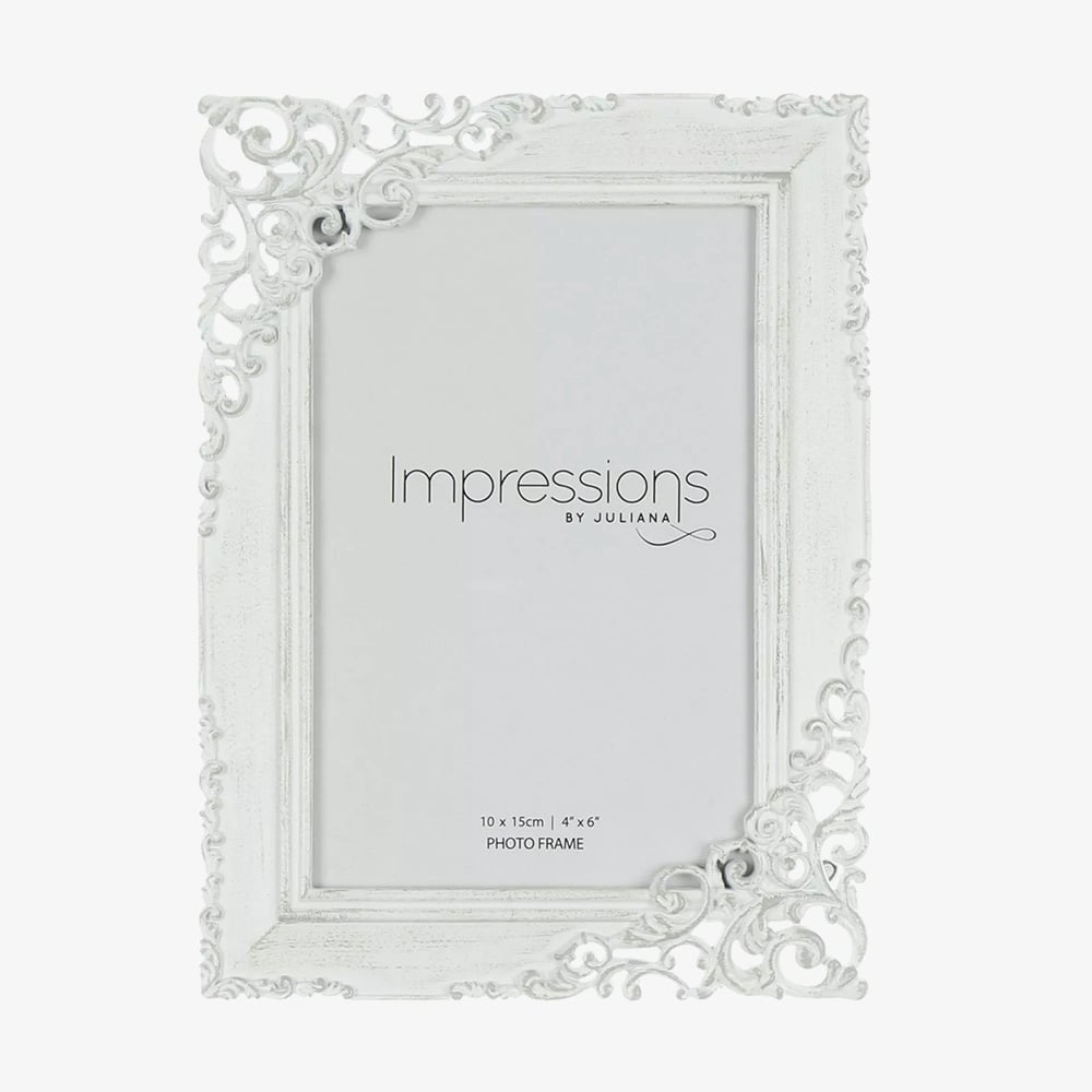 Impressions Cream Metal 4x6 Inch Photo Frame FS18546