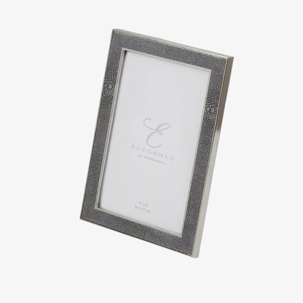 Grey 4x6 Faux Shagreen Photo Frame FS78346