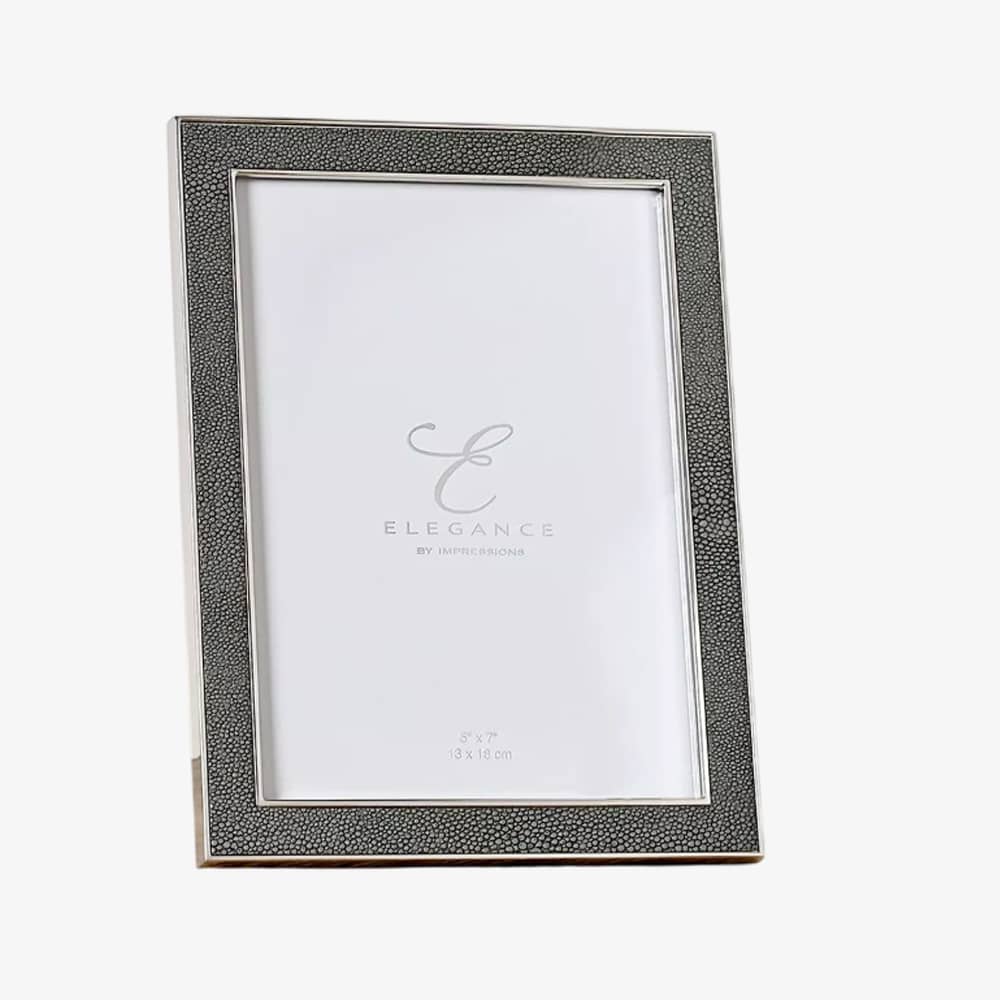 Grey 5x7 Faux Shagreen Photo Frame FS78357