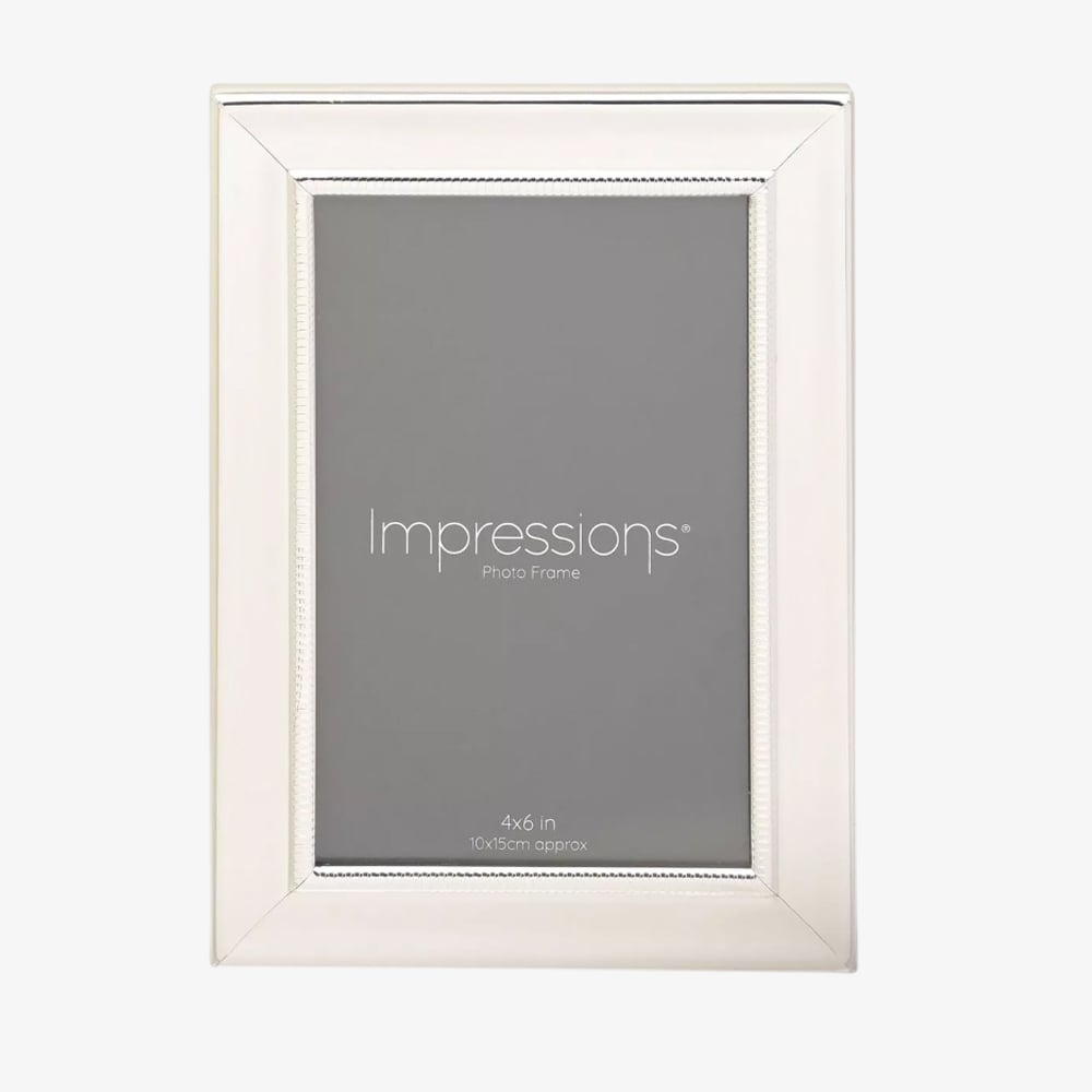 Silver Plated Single Beaded 4x6 Photo Frame FS128146