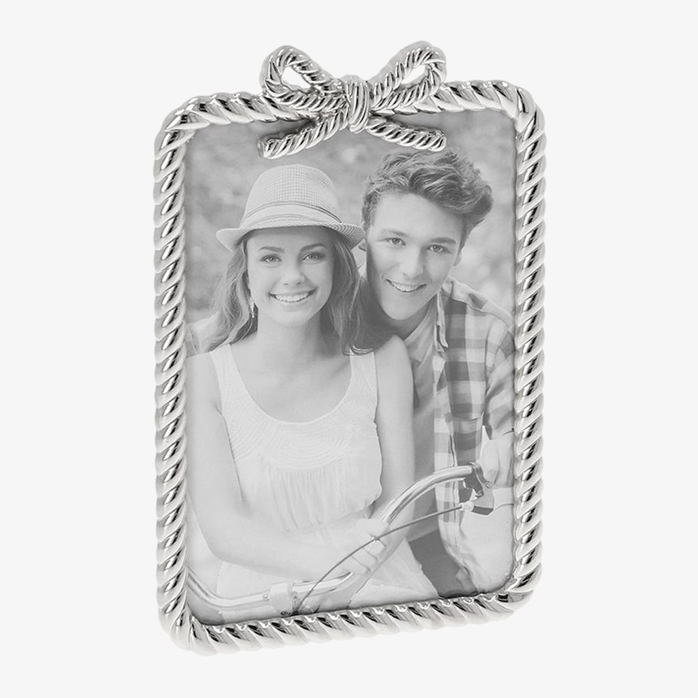 Silver Rope Bow 4x6 Photo Frame 357051