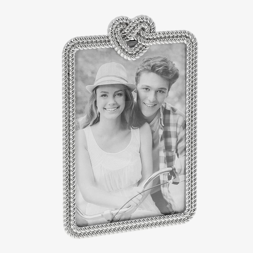 Silver Rope Heart 4x6 Photo Frame 357050