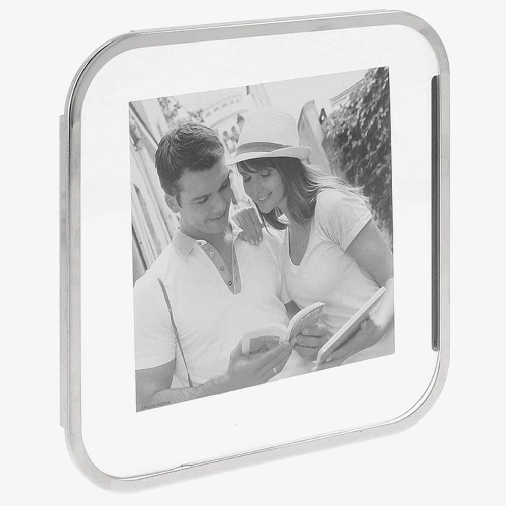 Silver Plated 4x4 Curved Floating Photo Frame 357000
