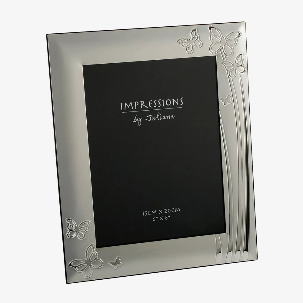 Impressions Silver Plated Butterfly 5x7 Inch Photo Frame FS100457