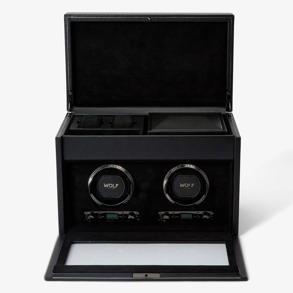 WOLF British Racing Double Black Storage Watch Winder 792202