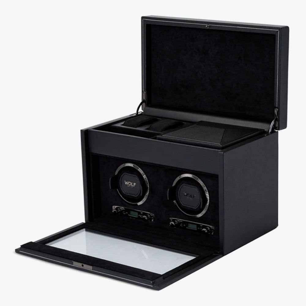WOLF British Racing Double Black Storage Watch Winder 792202