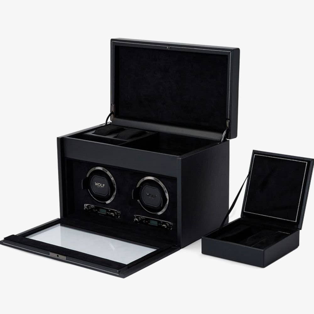 WOLF British Racing Double Black Storage Watch Winder 792202