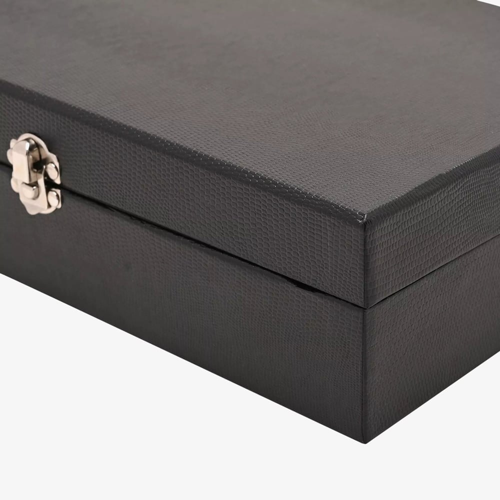 Harvey Makin Black Lizard Vinyl Watch Box HM1205