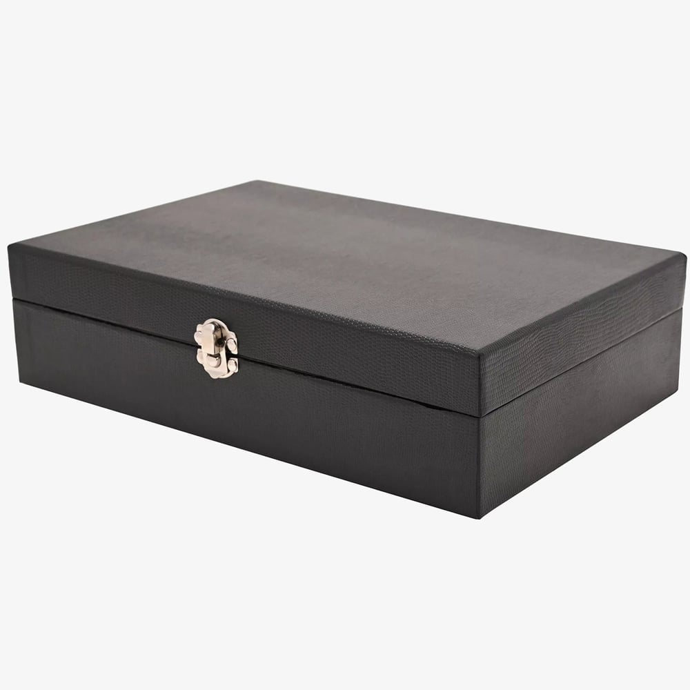 Harvey Makin Black Lizard Vinyl Watch Box HM1205