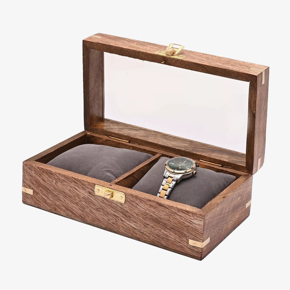 Harvey Makin Wooden Duo Watch Box HM2731