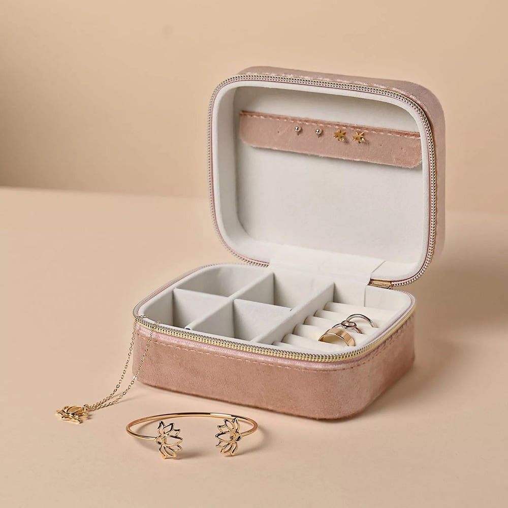 Sophia Blush Classic Velvet Jewellery Box SP3520