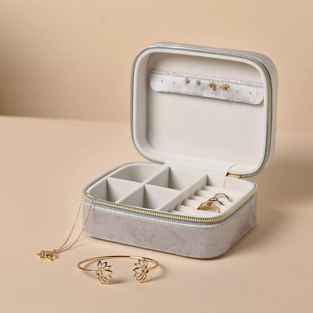Sophia Silver Classic Velvet Jewellery Box SP3519