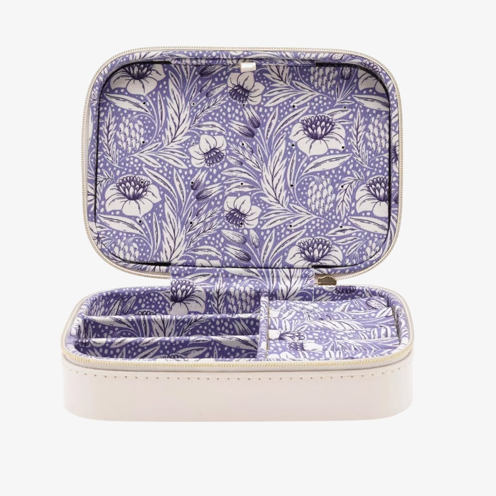 Sophia Lane White &amp; Blue Floral Jewellery Box SP3795