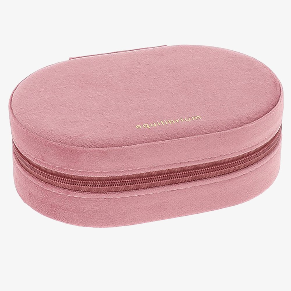 Pink Oval Velvet Jewellery Box 359985