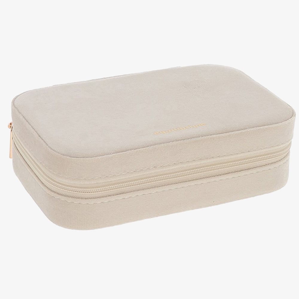 Cream Oblong Velvet Jewellery Box 359980