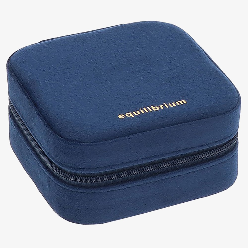 Navy Square Velvet Jewellery Box 359996