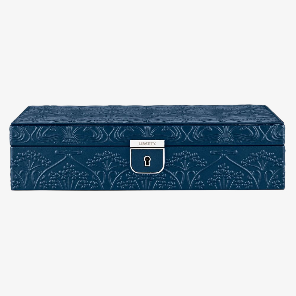 WOLF X Liberty Medium Navy Jewellery Box 381117