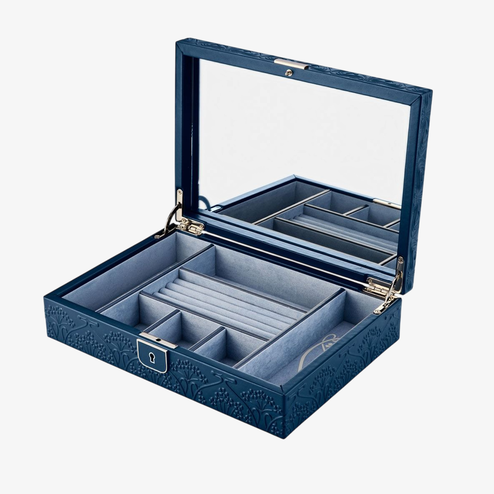 WOLF X Liberty Medium Navy Jewellery Box 381117