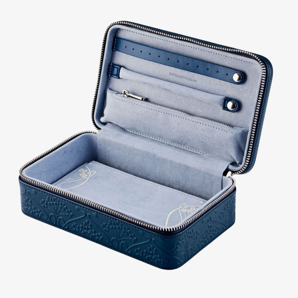 WOLF X Liberty Med Navy Jewellery Zip Case 381217