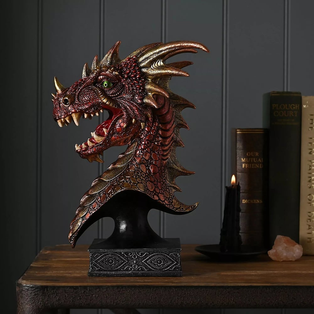 Mystic Lengends Red Dragons Head Bust Figurine 69554
