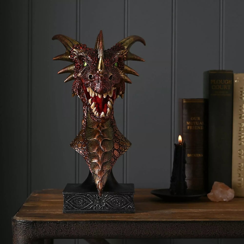 Mystic Lengends Red Dragons Head Bust Figurine 69554