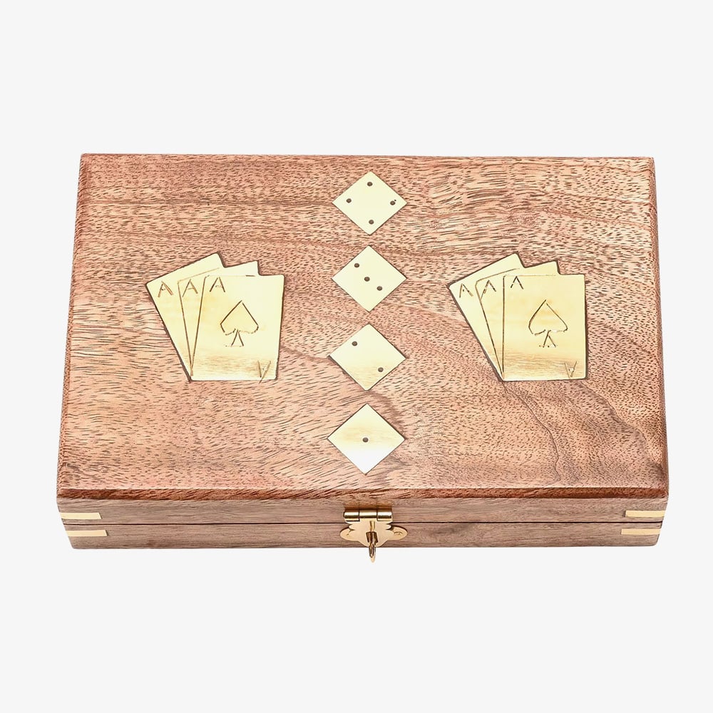 Harvey Makin Cards & Dice Wooden Games Set Gift HM1992