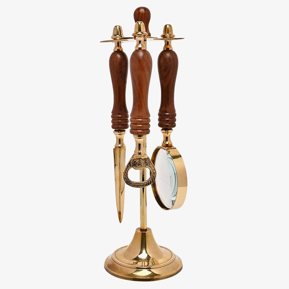 Harvey Makin Magnifying Glass Letter Opener And Bottle Opener Stand Gift HM2434