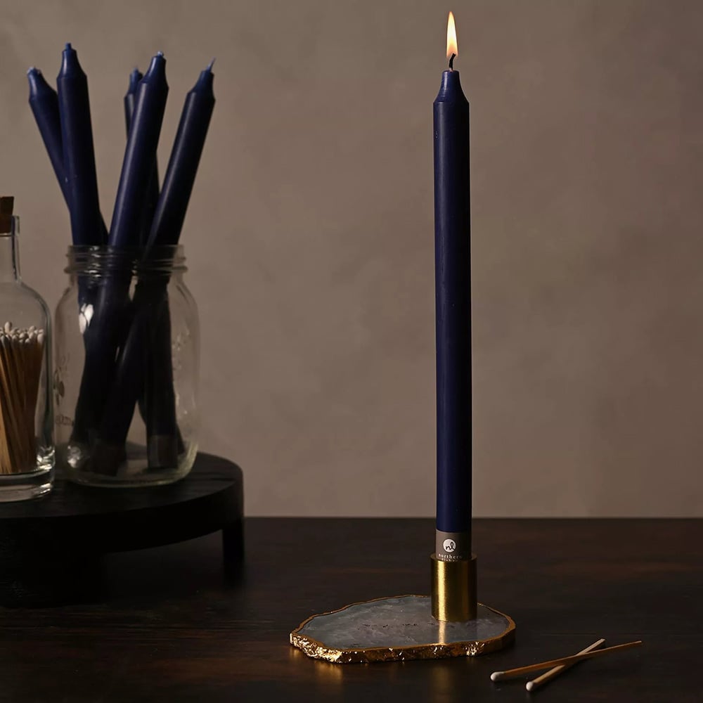 Northern Lights 12 Pack Midnight Blue Taper Candles NL153